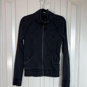 Women's Black Jacket Lululemon Scuba Collared neck zip up athletic sweater